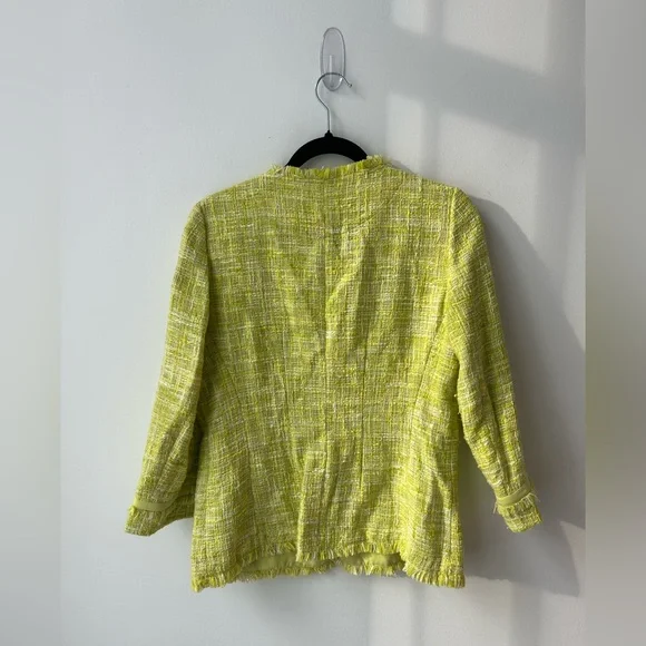 Lafayette 148 tweed yellow green jacket blazer - Picture 5 of 7